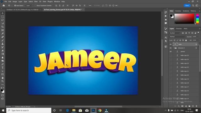 How to create 3D fonts design | using Photoshop CC смотреть онлайн