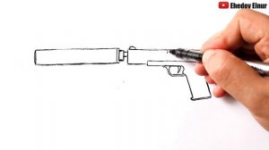 Как нарисовать пистолет | Уроки рисования