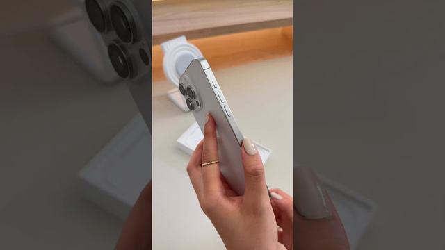 My New Daily Phone 🤍 Iphone 15 Pro Max In White Titanium Aesthetic Unboxing ✨📱📦 #iphone15promax