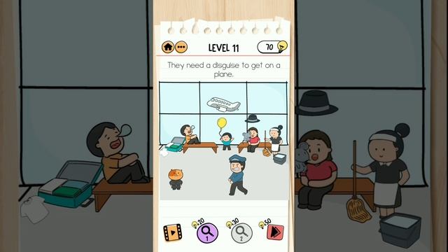 Brain Test 2 Level 11 They need a disguise to get on a plane. смотреть онлайн