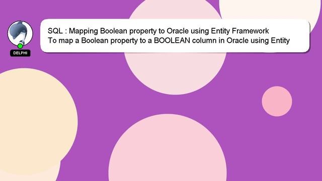 SQL : Mapping Boolean property to Oracle using Entity Framework смотреть онлайн