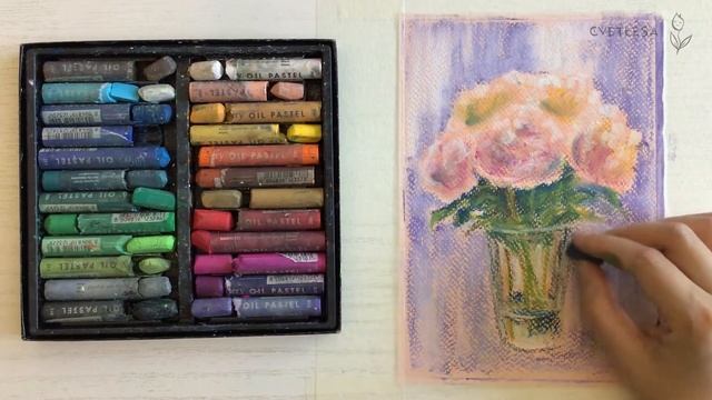 Пионы масляной пастелью | Soft oil pastels mungyo смотреть онлайн