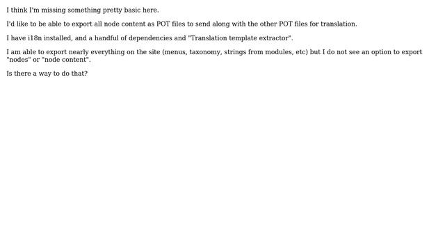 Drupal: Node export to POT for translation смотреть онлайн