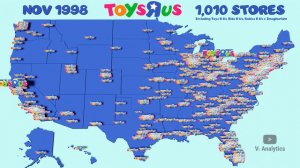 Map of the Rise and Fall of Toys «R» Us