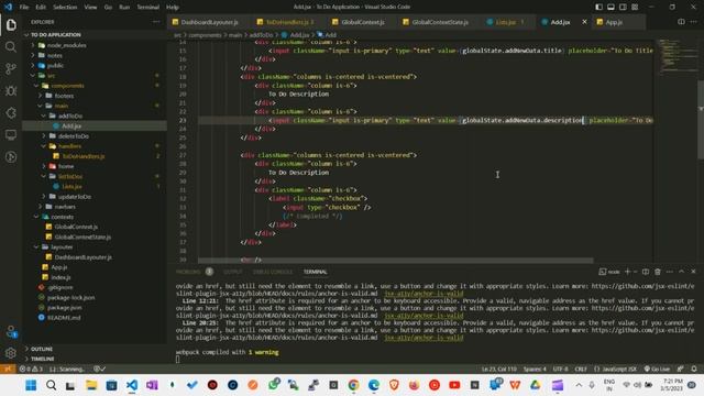ToDo App - onChange & onClick events for Updating the Global State using Handlers смотреть онлайн