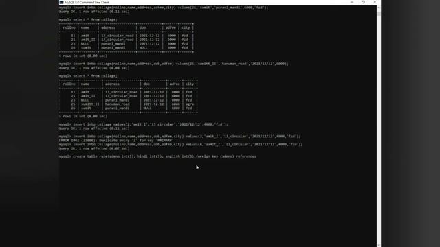 mysql commands for bigenners and data type of mysql and all constraints part 2 смотреть онлайн