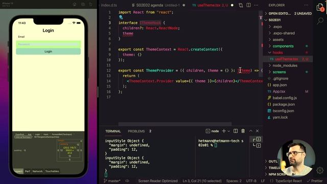 S02E02 - How to easily add TypeScript support and create a themeable hook in React Native смотреть онлайн