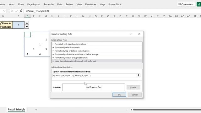 Pascal Triangle Function in Excel смотреть онлайн