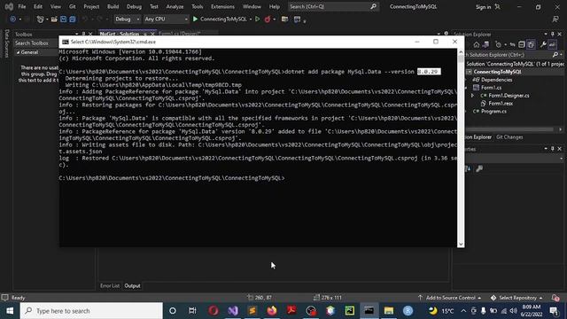 CONNECTION TO MYSQL IN VISUAL STUDIO 2022 смотреть онлайн
