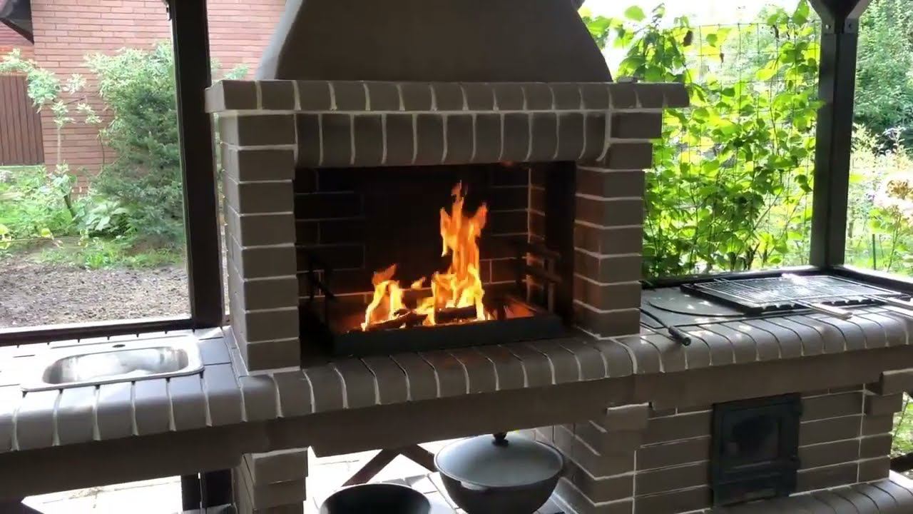 Модульный барбекю комплекс с мангалом и печью под казан смотреть онлайн