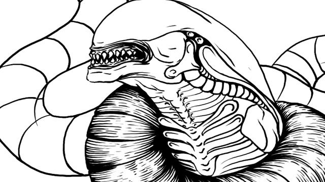 Alien chestburster speed art. Inking. смотреть онлайн