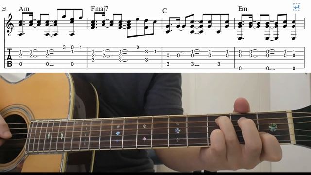 A Sky Full Of Stars (Coldplay) - Easy Fingerstyle Guitar Playthough Tutorial Lesson With Tabs смотреть онлайн