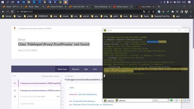Class 'FideloperProxyTrustProxies' not found LARAVEL смотреть онлайн