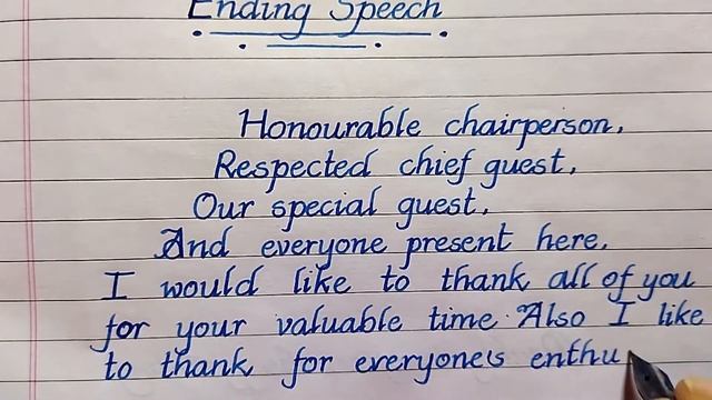 Ending speech in English | Best Closing speech in English | English handwriting | @freewritings смотреть онлайн