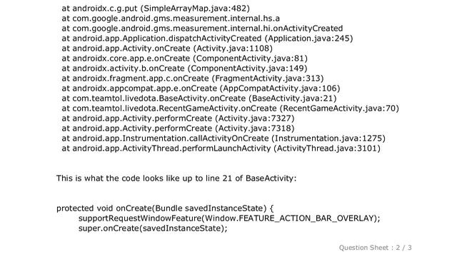 Android : java.util.ConcurrentModificationException in activity onCreate смотреть онлайн