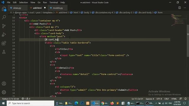Django Tutorial | Create crud application with Django 3, Bootstrap 4 and SQLite - Part 3 смотреть онлайн