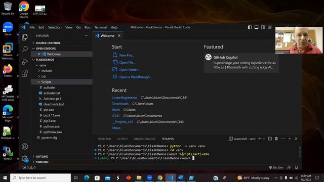 Flask Hello World: Setting up a python virtual environment (venv) in VS Code & installing Flask смотреть онлайн