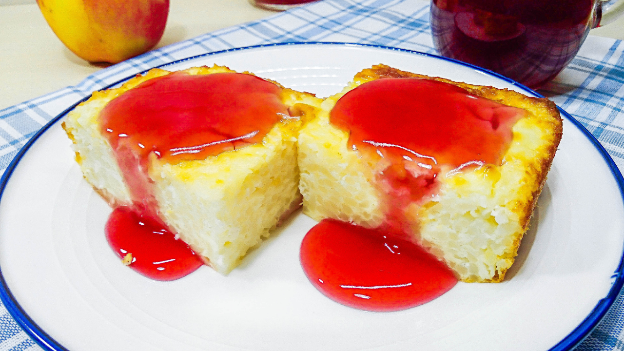 ДЕТЯМ. Творожно-Рисовая Запеканка с Киселем. Рецепт из детского сада. смотреть онлайн