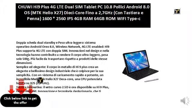 CHUWI Hi9 Plus 4G LTE Dual SIM Tablet PC 10.8 Pollici Android 8.0 смотреть онлайн