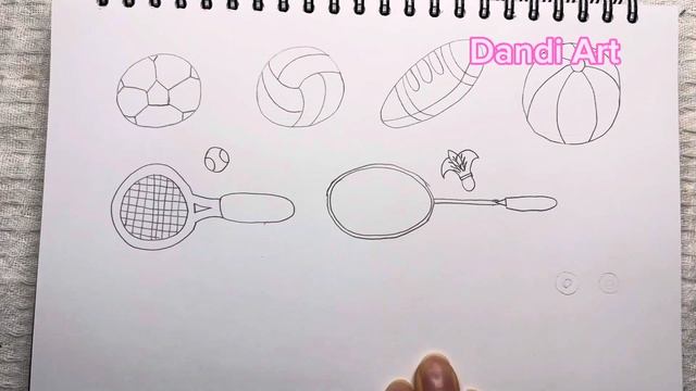 Рисуем спортивные снаряжения! Рисунки для срисовки! Рисование! Drawing Sports Equipment!Easy Drawin