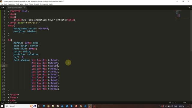 3d Text Hover Animation using HTML and CSS смотреть онлайн