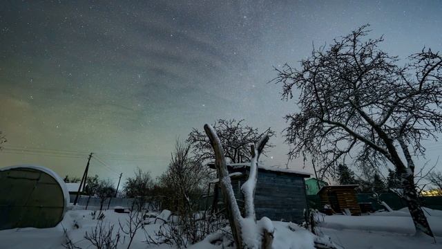 Таймлапсы звездного неба над Черняковицами в морозные ночи 2-3 и 6-7 января 2024 г. смотреть онлайн