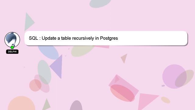 SQL : Update a table recursively in Postgres смотреть онлайн