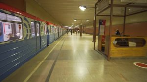 Russia, Moscow, metro ride from Волжская to Печатники