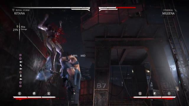 Mortal Kombat XL Kitana 18 hit combo 30% damage смотреть онлайн