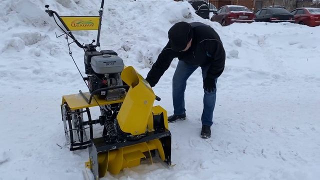Снегоуборочная приставка "ЦЕЛИНА" СП-60, в сборе с мотоблоком на грунтозацепах с дифференциалом. смотреть онлайн