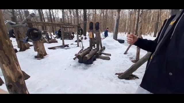 Тяжёлая атлетика, тренировка в лесу. смотреть онлайн