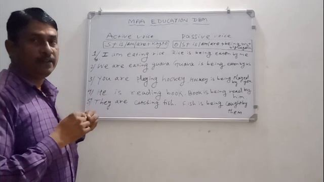 PRESENT PROGRESSIVE ACTIVE TO PASSIVE VOICE CHANGE #education смотреть онлайн