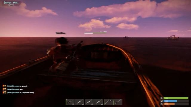 Rust:рейды,катания на лодке . смотреть онлайн