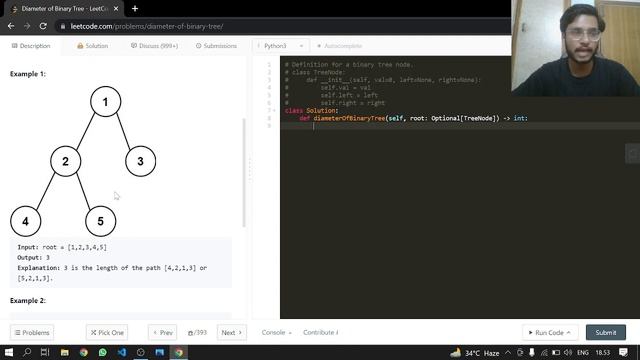 543. Diameter of Binary Tree | Leetcode | Python смотреть онлайн