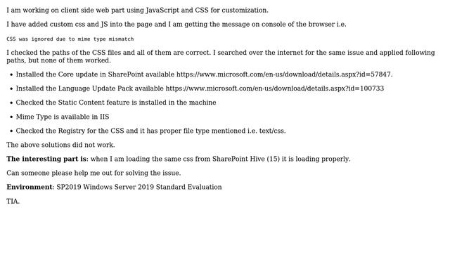 Sharepoint: CSS was ignored due to mime type mismatch смотреть онлайн