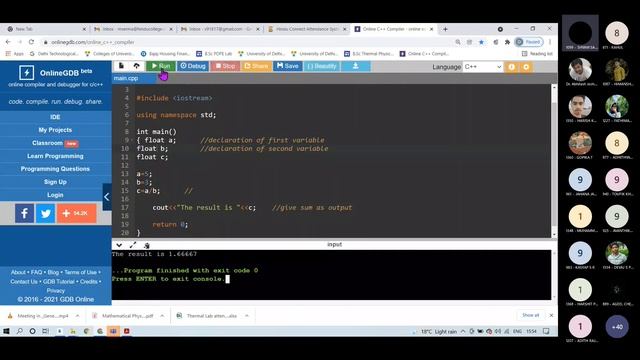 B.Sc (H) || I Semester || Mathematical Physics-1 Lab || C++ || Lecture 2 || смотреть онлайн