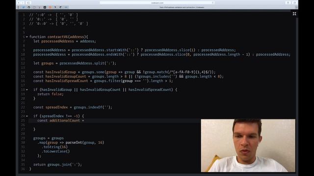 Anton code it 6: IPv6 address validation and contraction из CodeWars смотреть онлайн