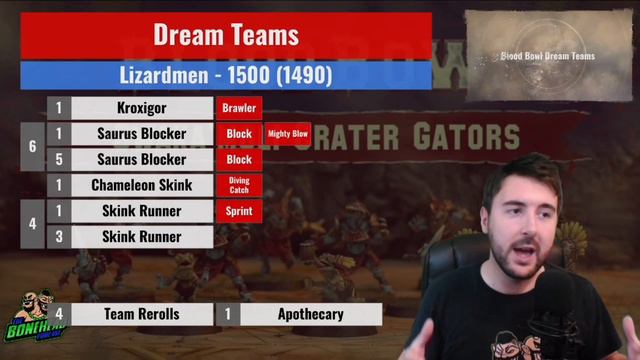 Lizardmen Blood Bowl Dream Teams - Optimal Rosters (Bonehead Podcast) смотреть онлайн