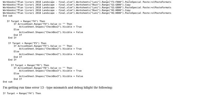 run time error 13 VBA смотреть онлайн