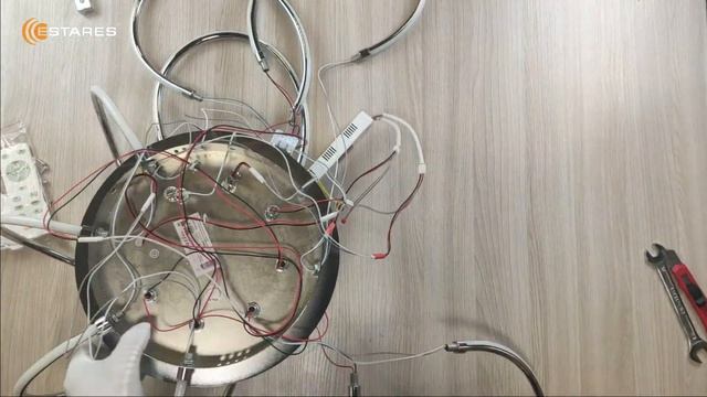 SPRING 120W - 2022 Хром - сборка потолочной светодиодной люстры c пультом от Estares. смотреть онлайн