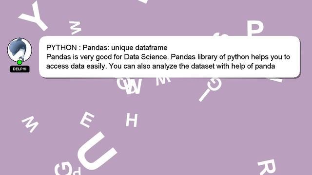 PYTHON : Pandas: unique dataframe смотреть онлайн