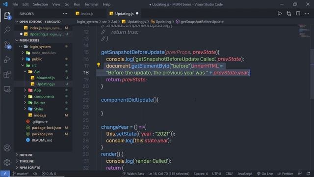 Learning getSnapshotBeforeUpdate() Hook - MERN Stack Series - 38 смотреть онлайн