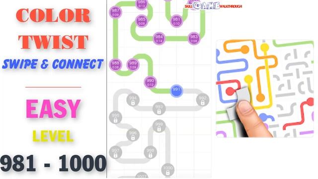 Color Twist Swipe & Connect | EASY | Level 981 - 1000 Walkthrough | SkillGameWalkthrough смотреть онлайн