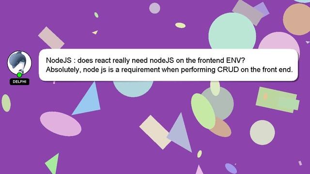 NodeJS : does react really need nodeJS on the frontend ENV? смотреть онлайн