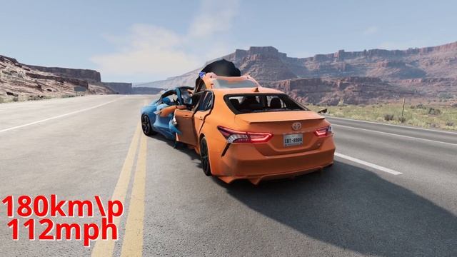 FACE to FACE | TOYOTA CAMRY VS VOLVO POLESTAR | BeamNG drive CRASH TEST смотреть онлайн