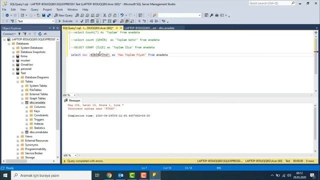 SQL Server Sum,Count,Min,Max,Avg Fonksiyonları смотреть онлайн