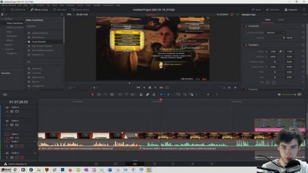 31. Fade In & Out - автопрозрачность (полноценная альтернатива переходам) [DaVinci Resolve с нуля]
