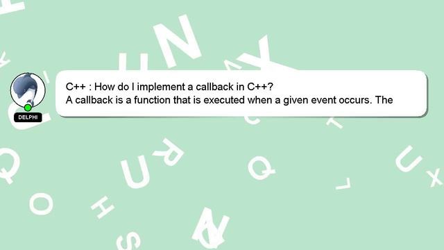 C++ : How do I implement a callback in C++? смотреть онлайн