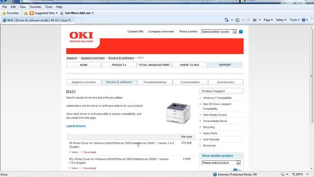 how to download OKI B431 printer 32-bit driver for windows 7 operating system? смотреть онлайн