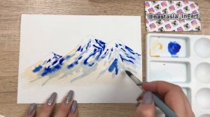 Легкий способ нарисовать горы. Урок акварели